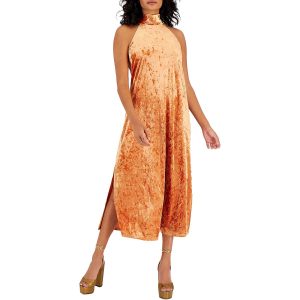 Velvet Halter Halter Kleid