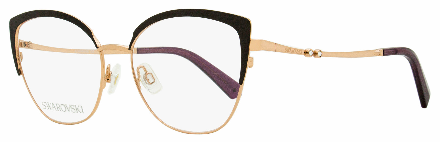 Swarovski Damen Butterfly Brillen SK5402 001 Schwarz/Gold/Violet 54mm