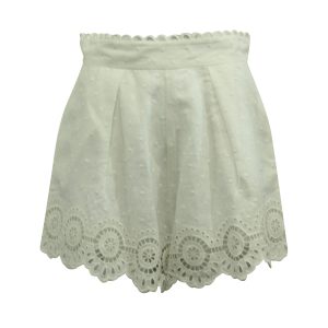 Zimmermann Bellitude Scallop Shorts aus weißem Leinen