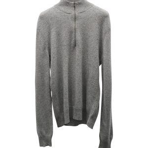 Theory Half Zip Pullover aus grauem Kaschmir 7766514040892