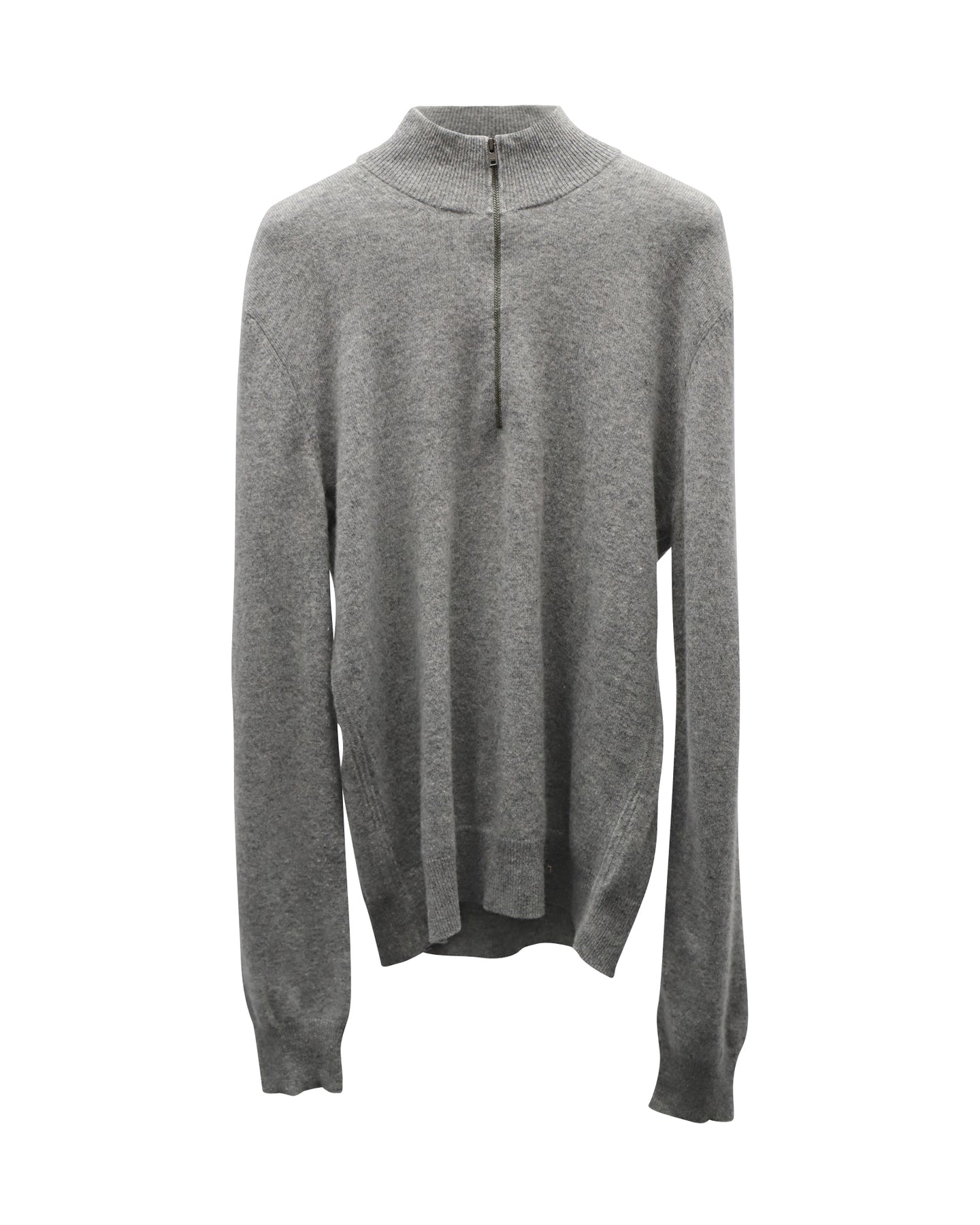 Theory Halber Pullover mit Reißverschluss in grauem Kaschmir