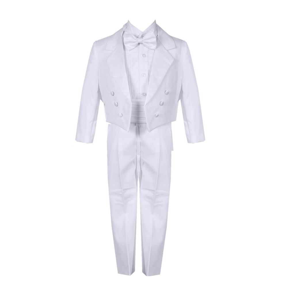 Kleine Jungen weiße 5 Stück Weste Jacke Hosen besondere Anlässe Tuxedo Anzug 2-7