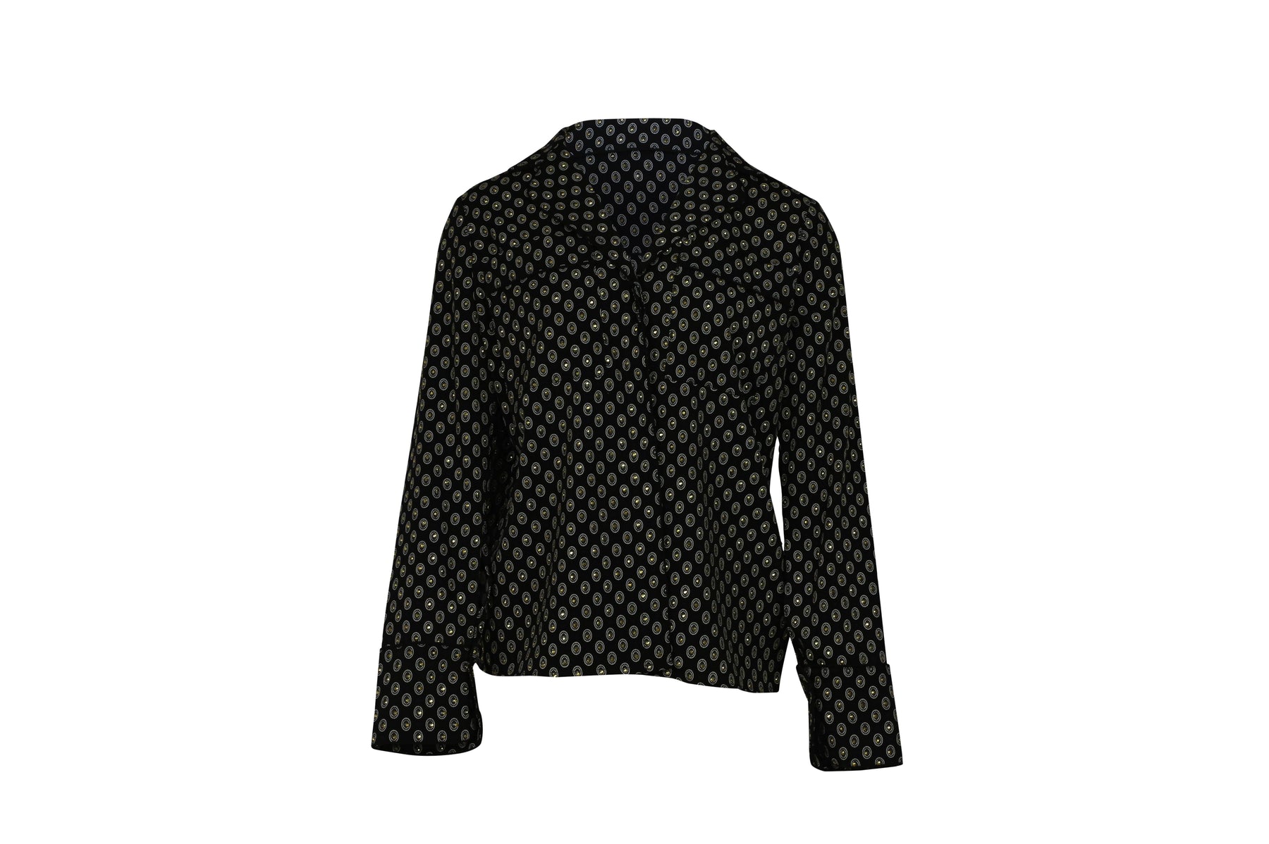 Michael Kors Beschlagenes Medaillon zerkleinert Crepe Pyjama Hemd aus schwarzem Polyester