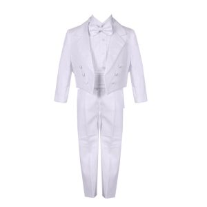 Baby Jungen Weiß 5 Stück Weste Jacke Hosen Besondere Anlässe Tuxedo Anzug 3-24M