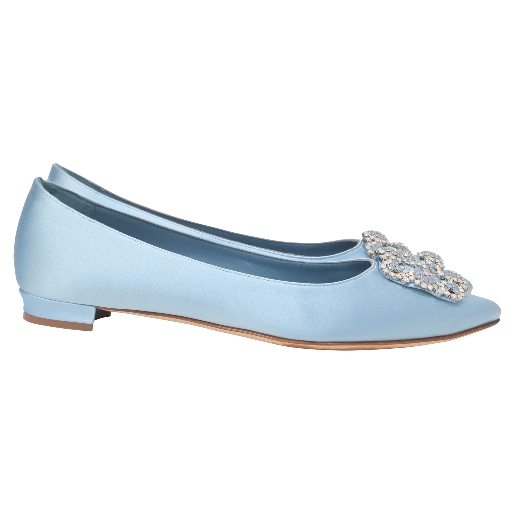 Manolo Blahnik Hangisi Wohnungen in Hellblau Satin