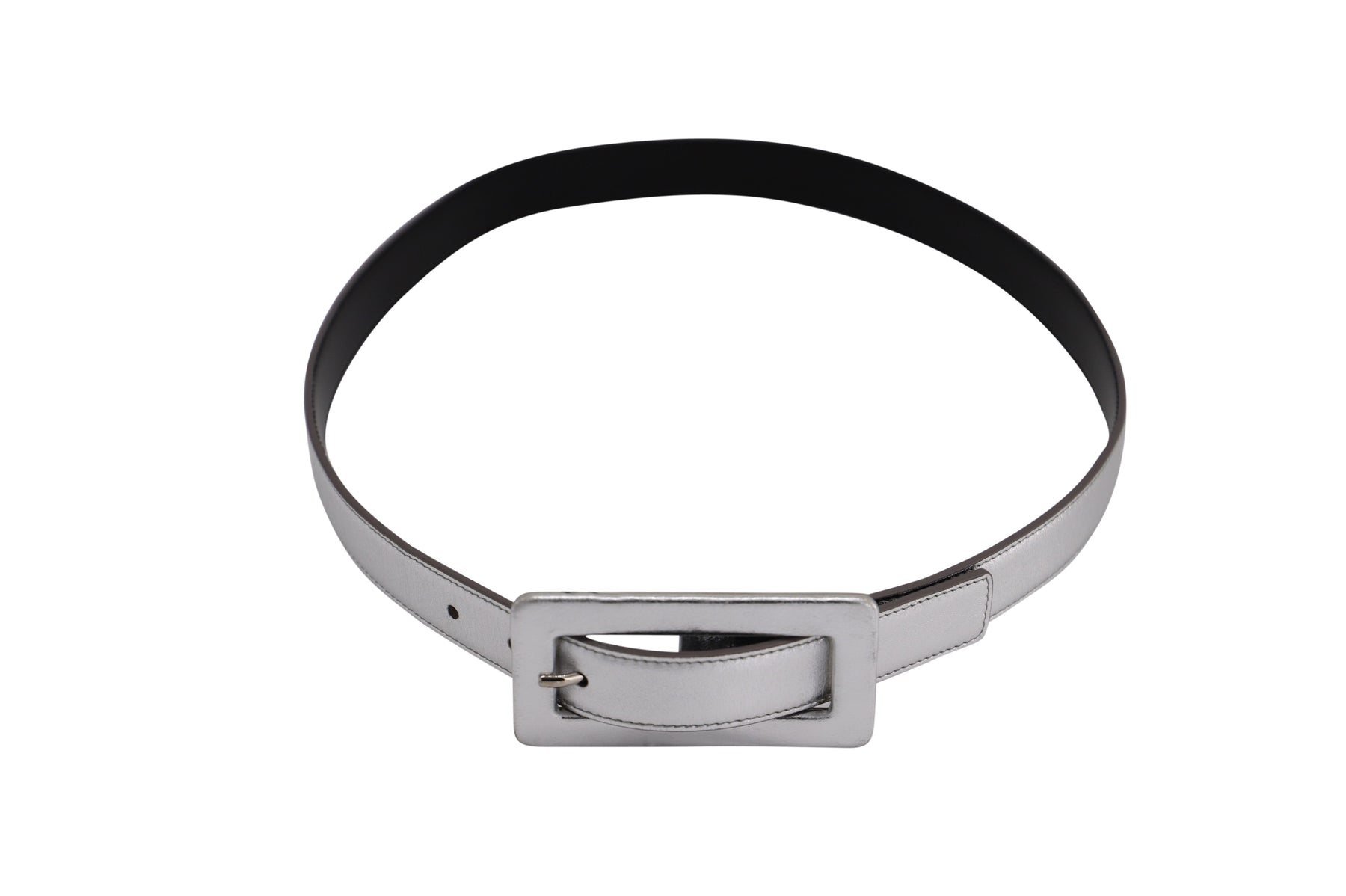 Saint Laurent SS15 Gürtel aus Leder in Silber