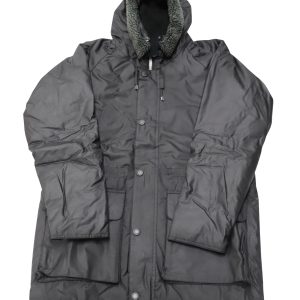 Barbour Fenton Wax Jacke aus schwarzer Baumwolle
