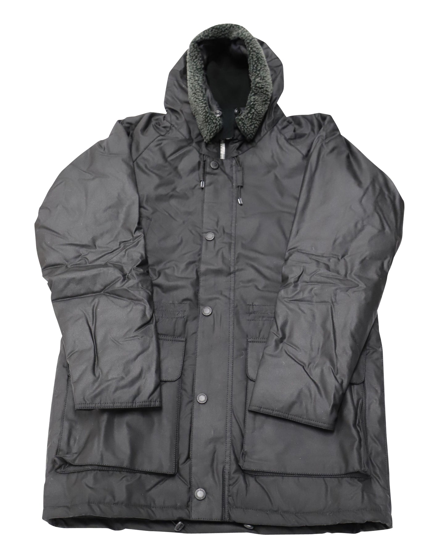 Barbour Fenton Wax Jacke aus schwarzer Baumwolle