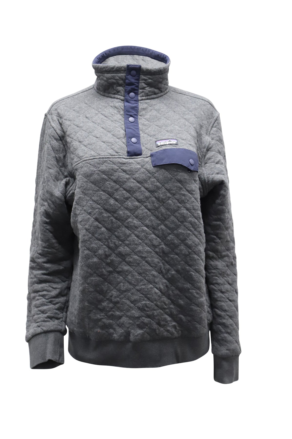 Patagonia Quilt Snap-T Pullover aus grauer Baumwolle