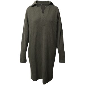 Joseph Oversized Strickkleid aus dunkelgrüner Wolle 7766502834236