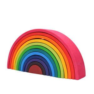 12 Stk große hölzerne Regenbogen Stapeln Blöcke in Primärfarben