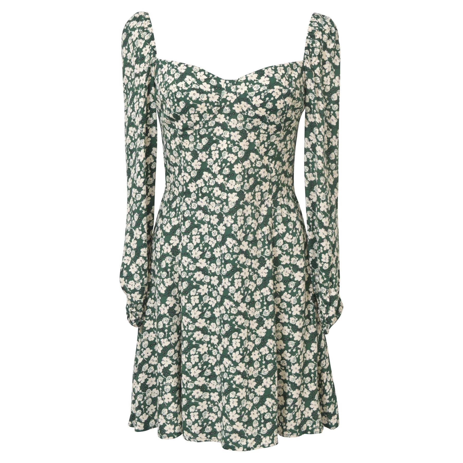 Reformation Mochi Minikleid mit Blumenmuster in grüner Viskose