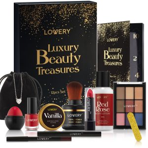 12 Tage Luxus Beauty Adventskalender, 22-teiliges Make-up & Skincare Geschenkset