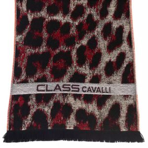 Cavalli Class Eleganter Herren Schal mit Animalier Logo
