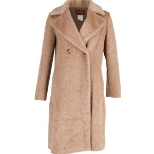 Max Mara Studio Karim Double Breasted Fell aus beige Alpakawolle 7766562275388