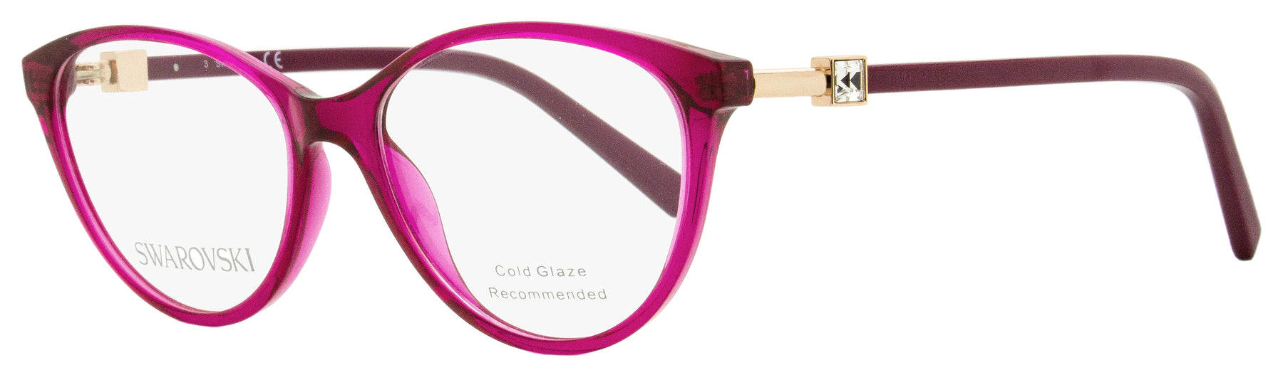 Swarovski Ovale Brillen für Damen SK5415 066 Rot/Gold 53mm