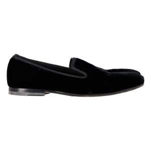 Alexander McQueen Skull Bestickte Slipper aus schwarzem Samt