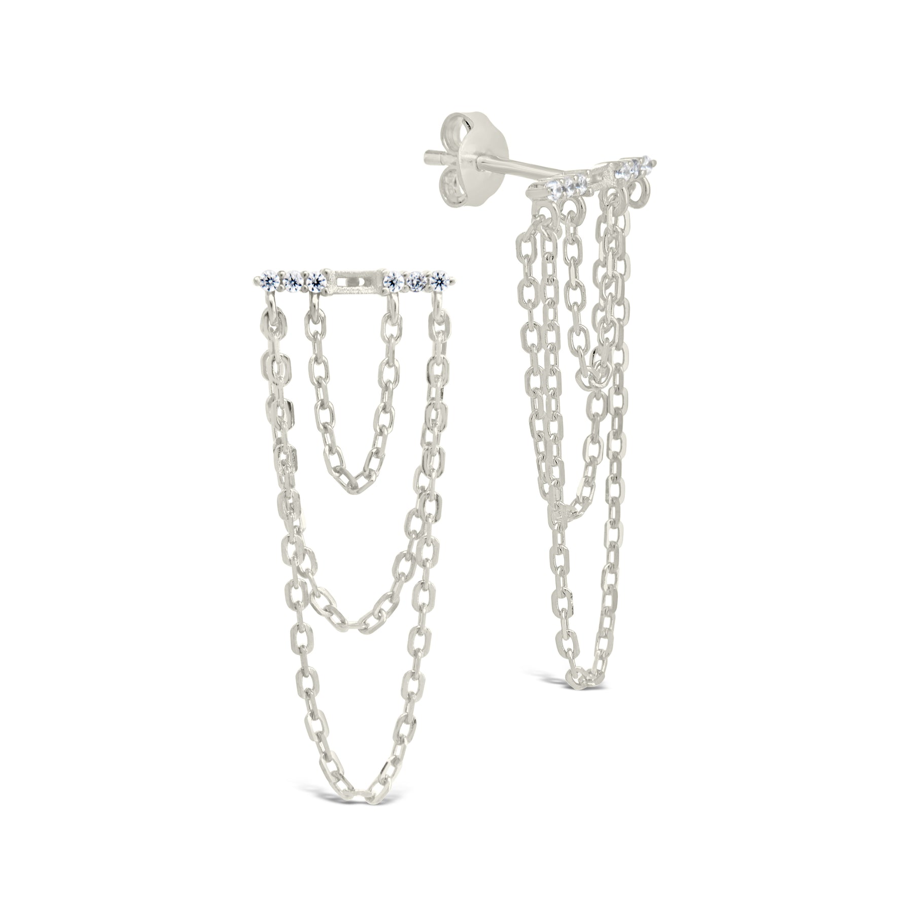 Phoebe CZ Chain Drop Ohrstecker