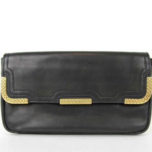 BOTTEGA VENETA Damen Leder Clutch Tasche w/gewebt Detail