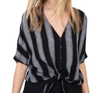 Thea Thompson Stripe Top in schwarz/grau