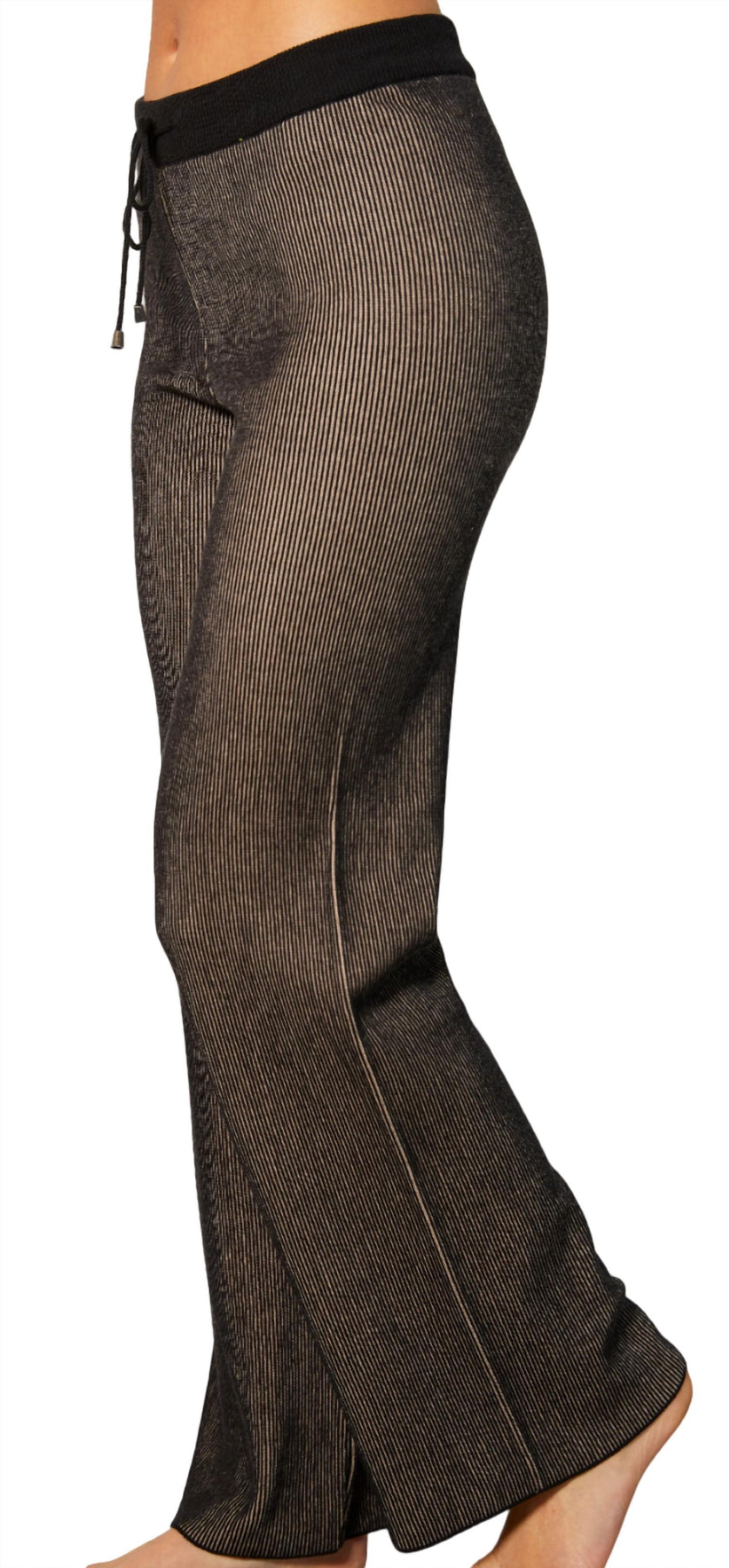 Zwei getönte gerippte Hose in Sand
