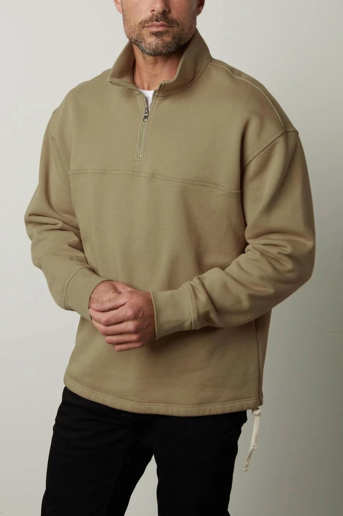 Bosco Langarm-Pullover mit Reißverschluss in Clove