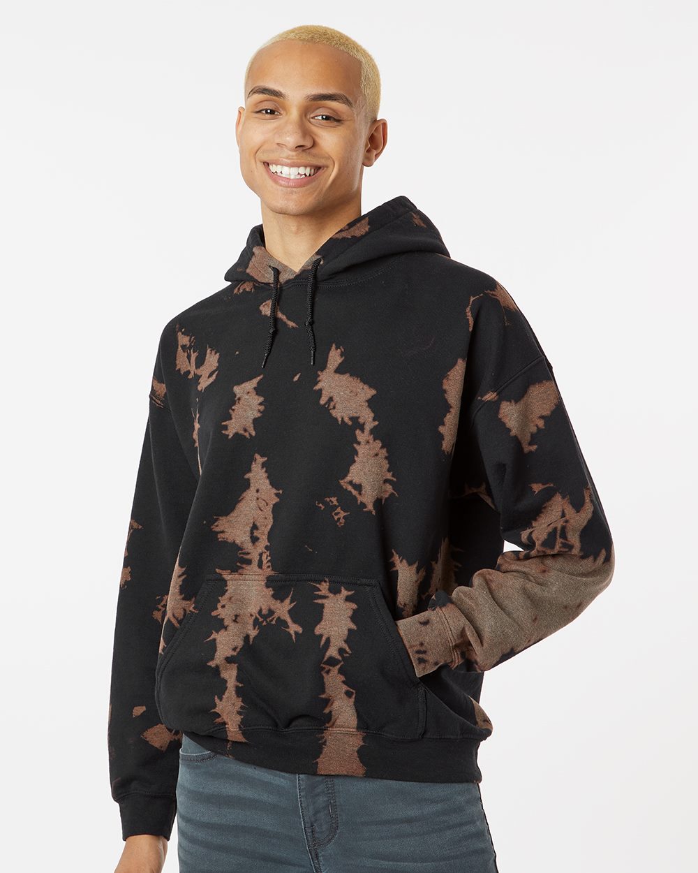Dyenomite Herren Essential Fleece Bleach Wash Kapuzenpullover