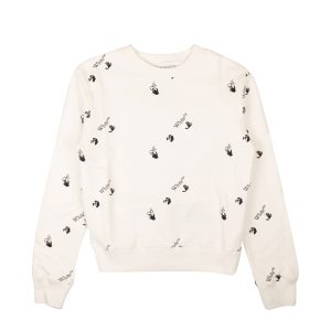 Off-White C/O Virgil Abloh Ow Allover Slim Crewneck Sweatshirt – Weiß/Schwarz