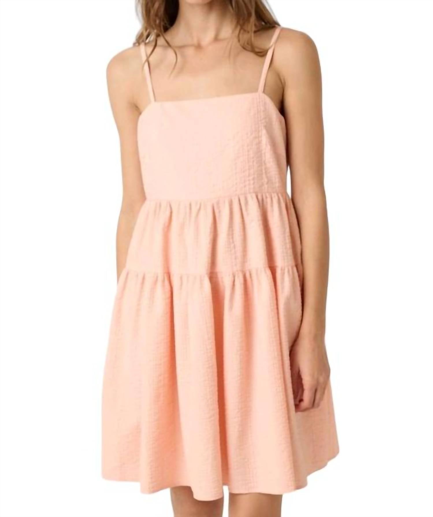 Texture Babydoll Tankkleid in Pfirsich Koralle