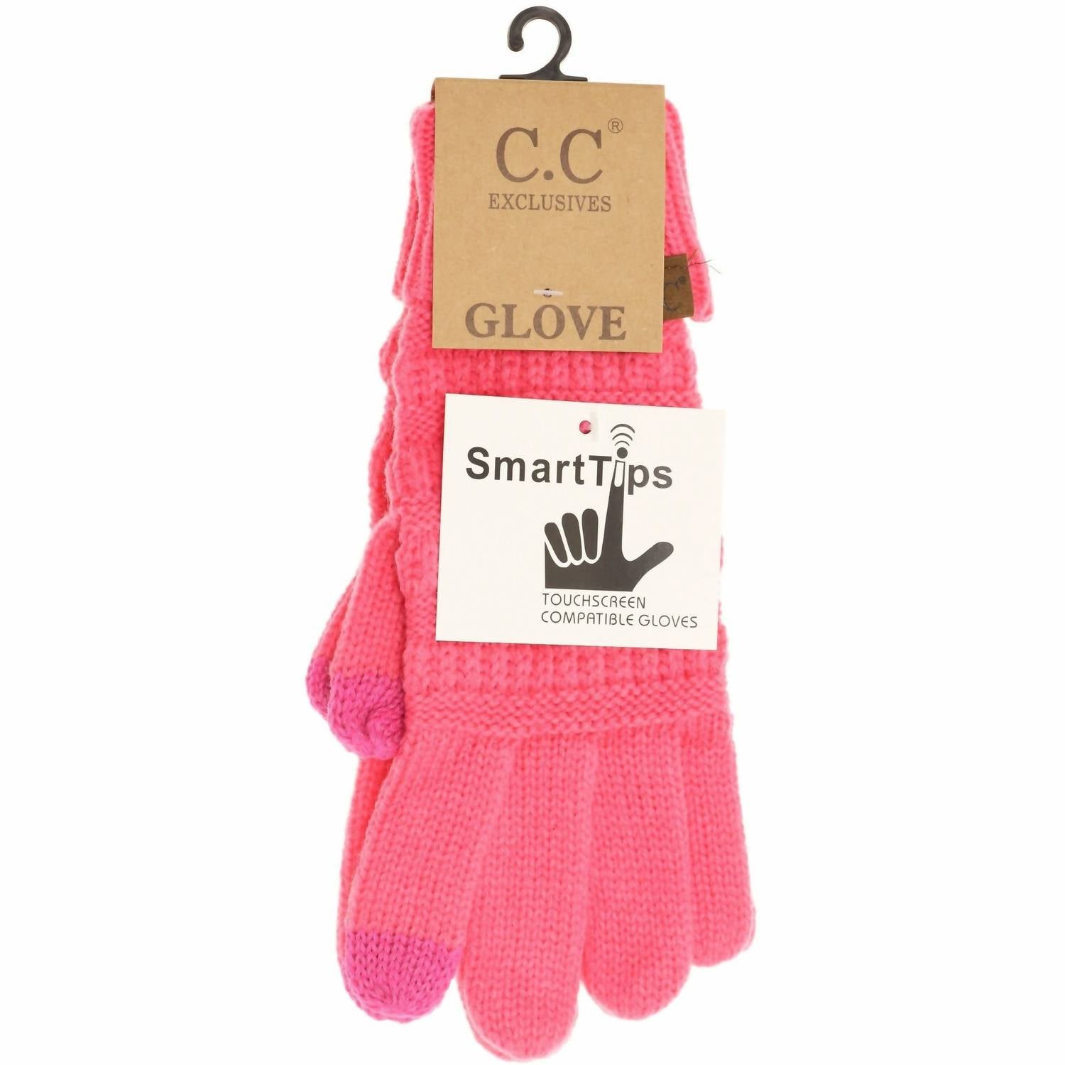 Damen Solid Cable Strick Handschuhe In Neu Süßigkeiten Rosa