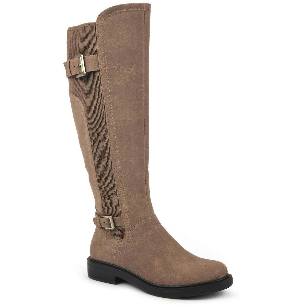 Meditieren Kunstleder Reißverschluss Kniehohe Stiefel