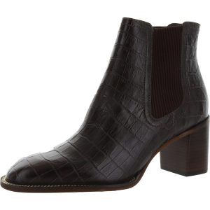Jentilly Leder runde Zehen Stiefeletten