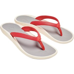 Pi’oe-Sandalen für Damen in Hot Coral/Nebelgrau