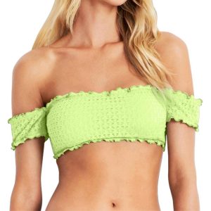 Off The Shoulder Bikini Oberteil im Meer Neon Grün