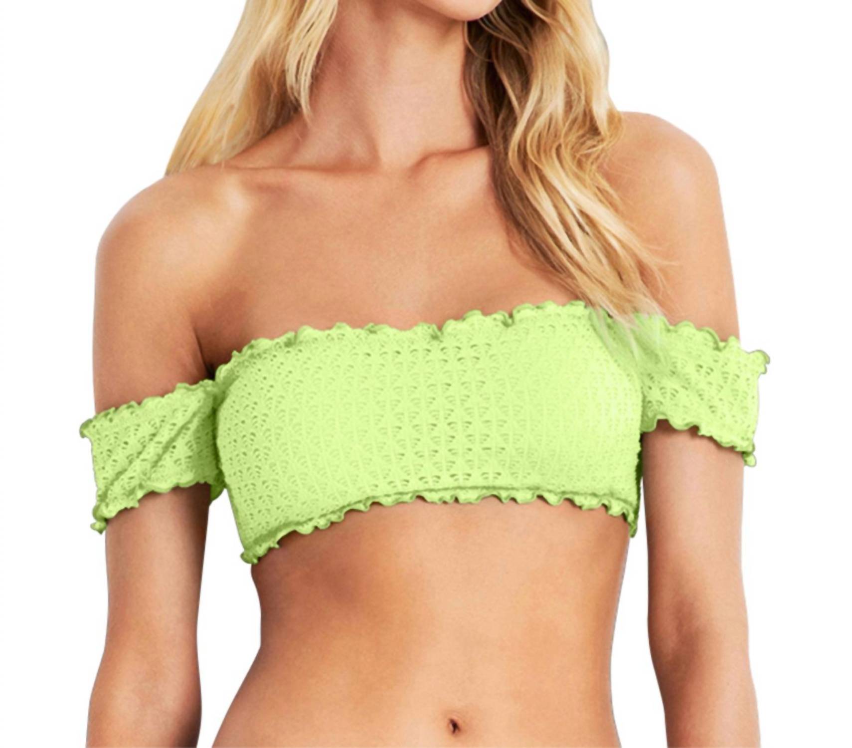 Off The Shoulder Bikini Oberteil im Meer Neon Grün