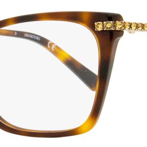 Swarovski Damen rechteckige Brille SK5426 052 havana/gold 54mm