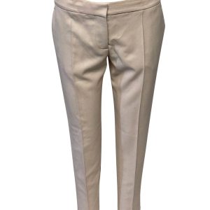Stella McCartney schmale Passform Hose aus beige Baumwolle 7766537240636