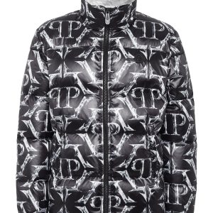 Nylon Puffer Jacke Chrom 7676707995708