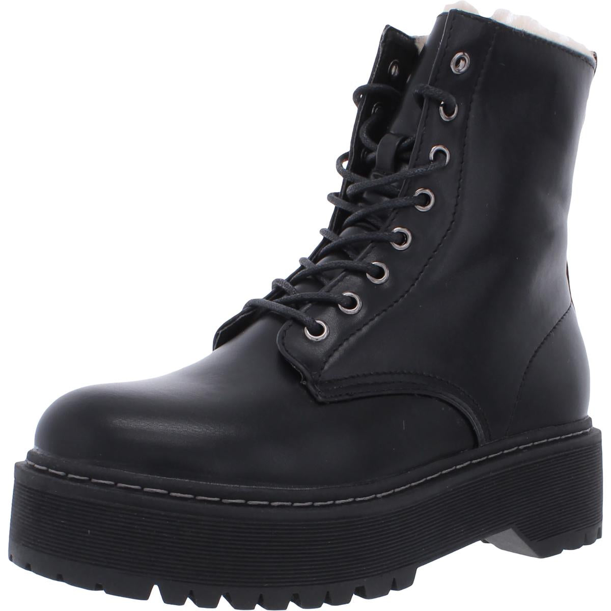 Bettyy Kunstpelz schnüren Plattform Stiefel