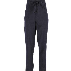 Isabel Marant Etoile Tie-Waist Hose aus dunkelblauer Wolle