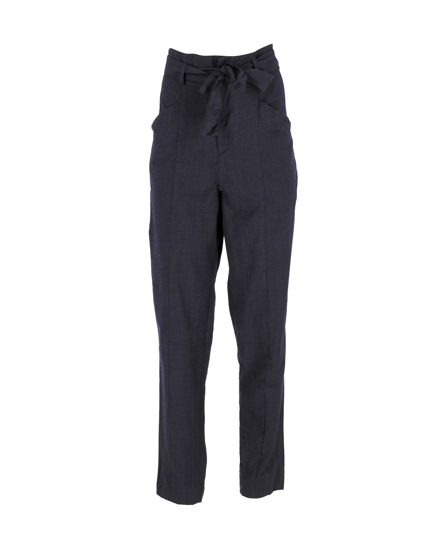Isabel Marant Etoile Tie-Waist Hose aus dunkelblauer Wolle
