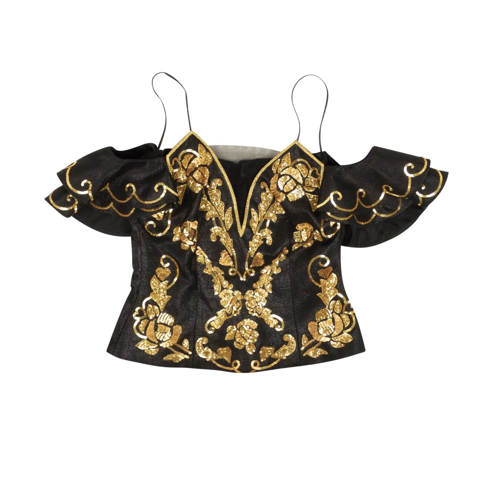 NWT MOSCHINO COUTURE Schwarz Pailletten bestickt Top