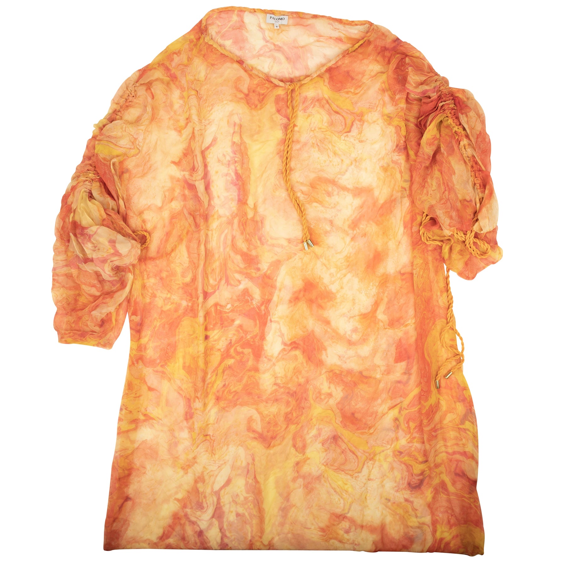 Palomo Marble Muster Seidenrobe – Orange