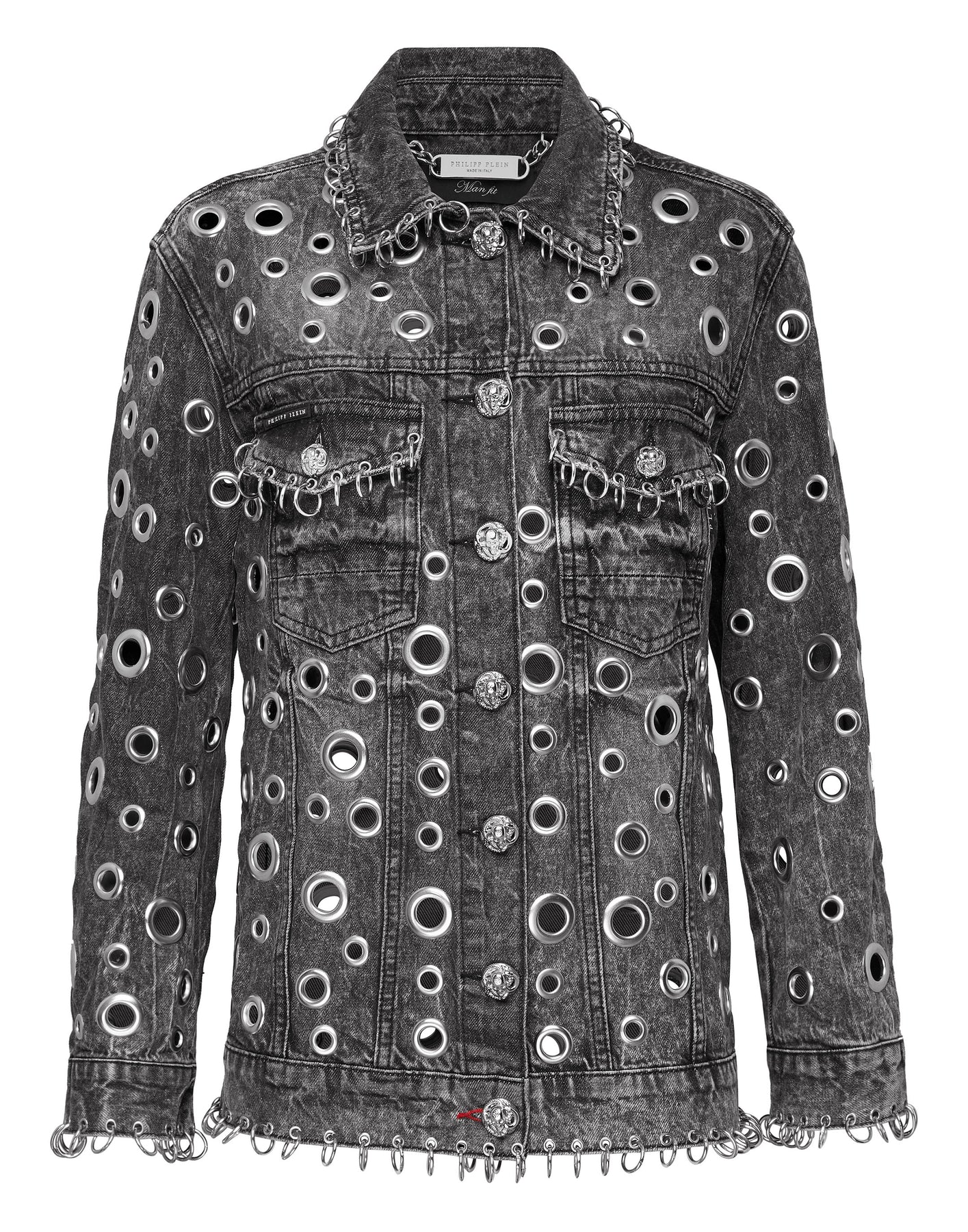 Denim Jacke Metall Ringe