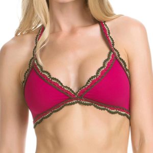 Medina häkeln Halter Bikini Top (bis zu D-Cup) in Himbeere