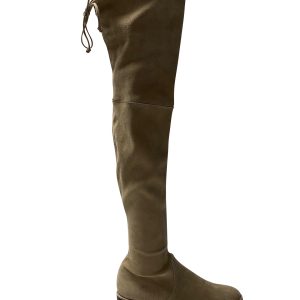 Stuart Weitzman Lowland Stiefel in leichte beige Veloursleder 7766547628092