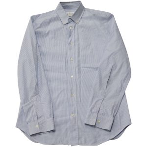 Maison Martin Margiela gestreiftes Hemd aus hellblauer Baumwolle 7766524461116