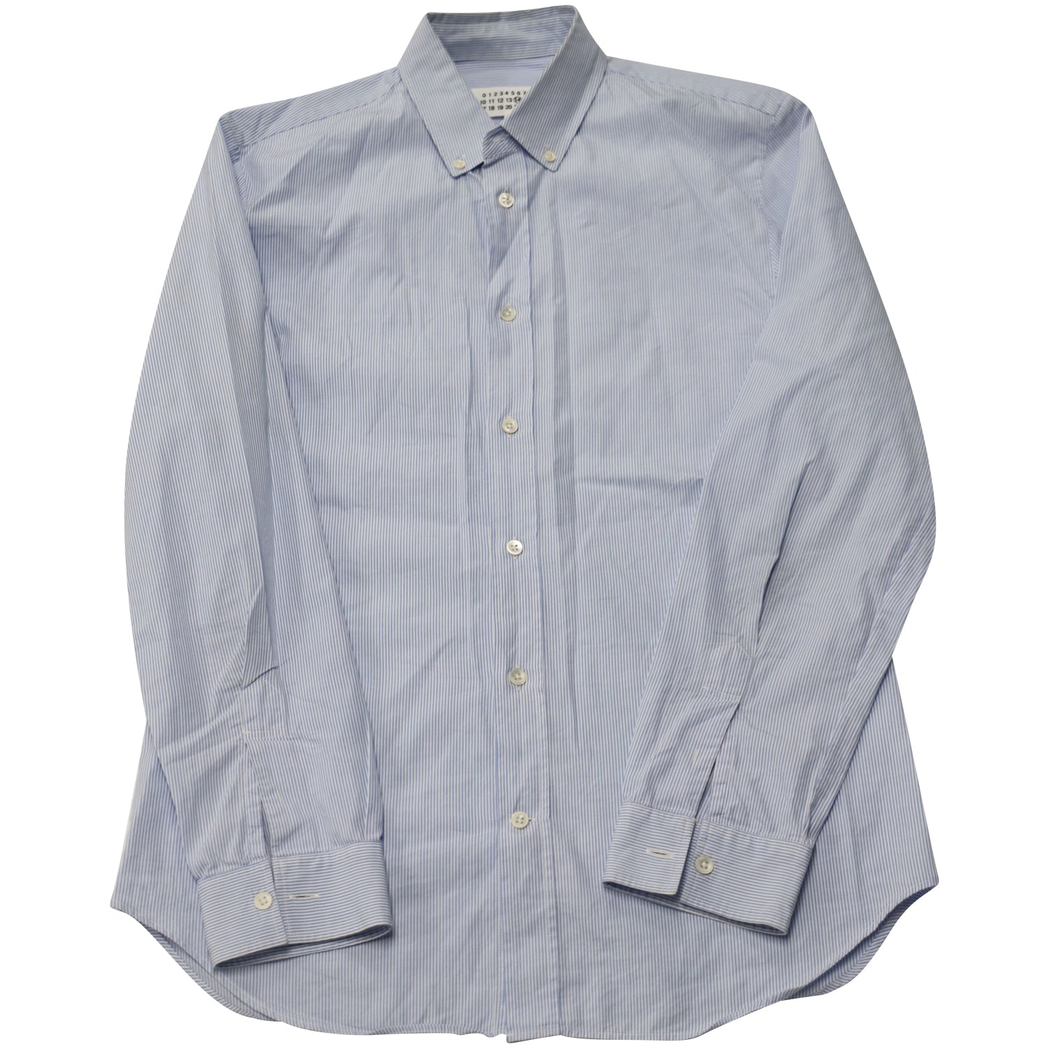 Maison Martin Margiela – Gestreiftes Hemd aus hellblauer Baumwolle