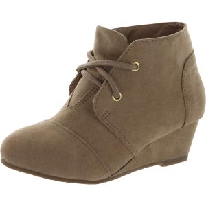 Mädchen confetti faux Veloursleder Knöchel Keil Stiefel