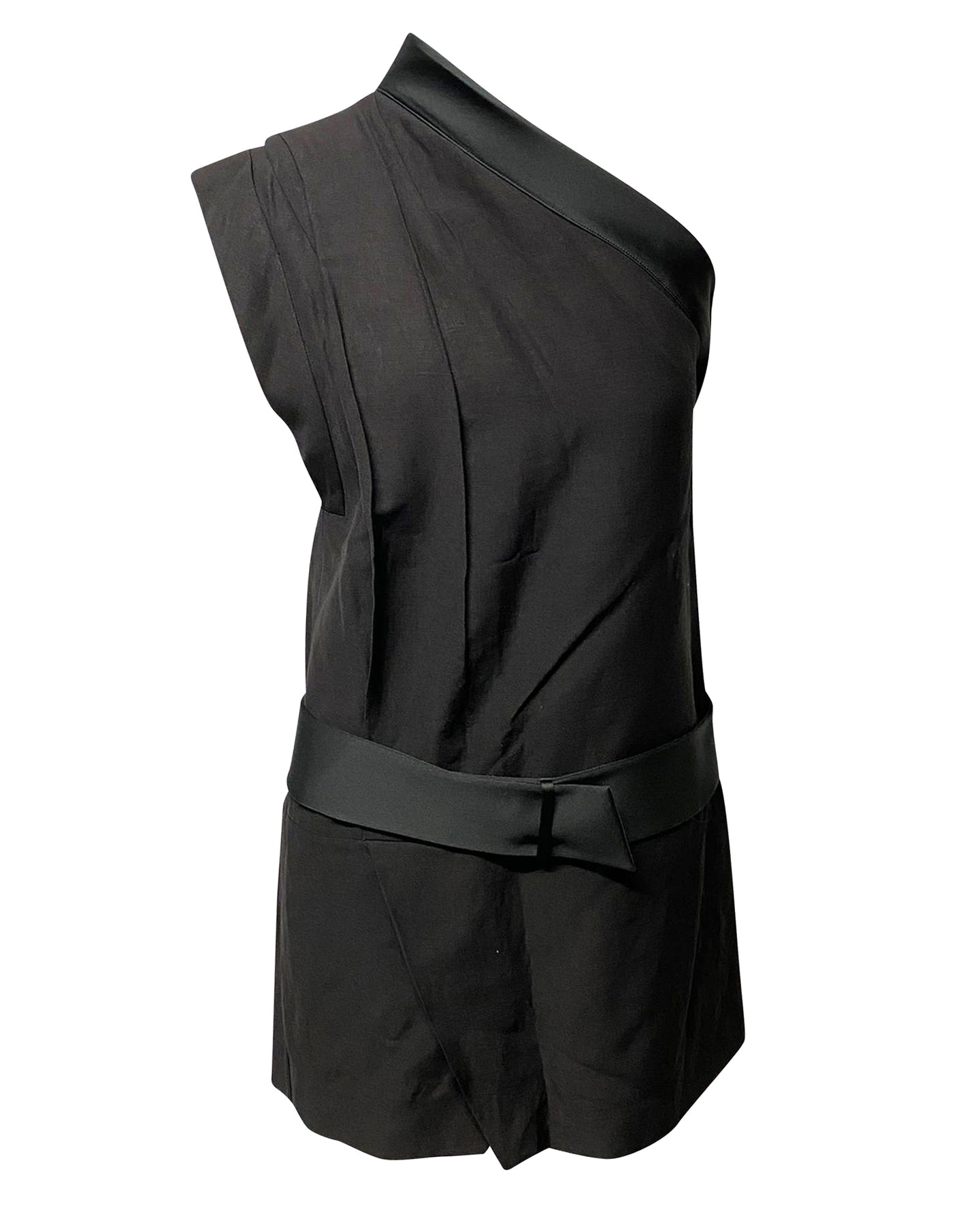 Isabel Marant Ormand One Shoulder Kleid aus schwarzer Wolle